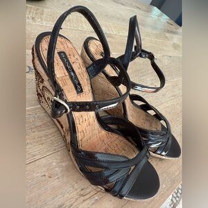 Bandolino Black Wedge Sandals